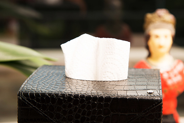 Square tissue box holder